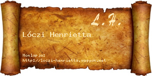 Lóczi Henrietta névjegykártya